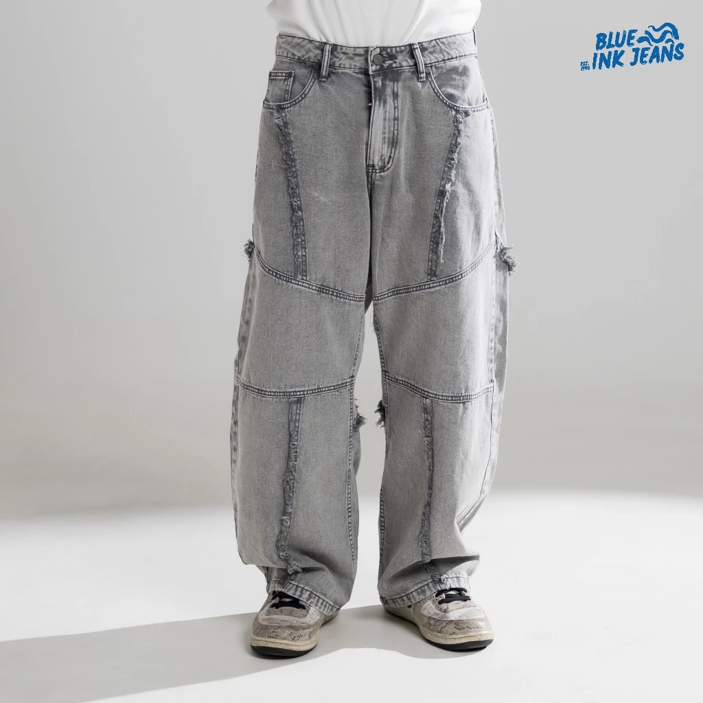 Bridge Jeans - Celana Jeans Pria Wide Leg Oversize Korean Style - Image 9