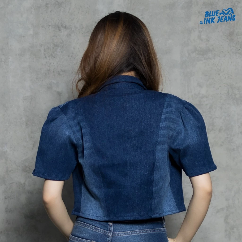 Carmen - Atasan Wanita Denim Crop Top Tali Korean Style Feminine Chic Premium - Image 4