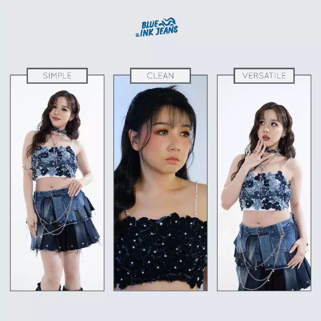 Flowerdust - Top Wanita Tube Top Bunga 3D Mutiara Korean Style Premium - Image 3