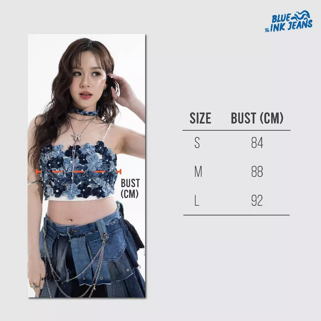 Flowerdust - Top Wanita Tube Top Bunga 3D Mutiara Korean Style Premium - Image 2