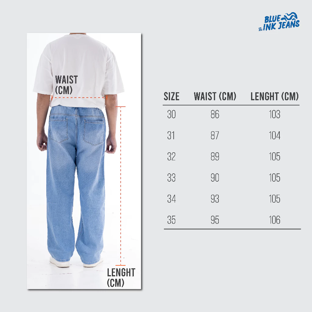 Gemini Strap - Celana Jeans Korean Style Elastic High Waist Baggy (Unisex) - Image 6