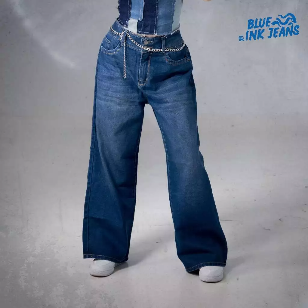 Gemini Zipper - Celana Jeans Korean Style High Waist Baggy (Unisex) - Image 3