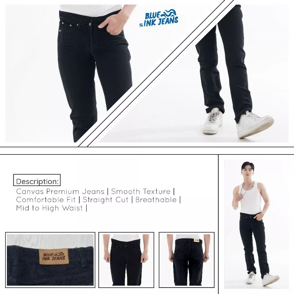 Margo - Celana Jeans Pria Straight Cut Korean Style Slim Fit Bahan Premium - Image 4