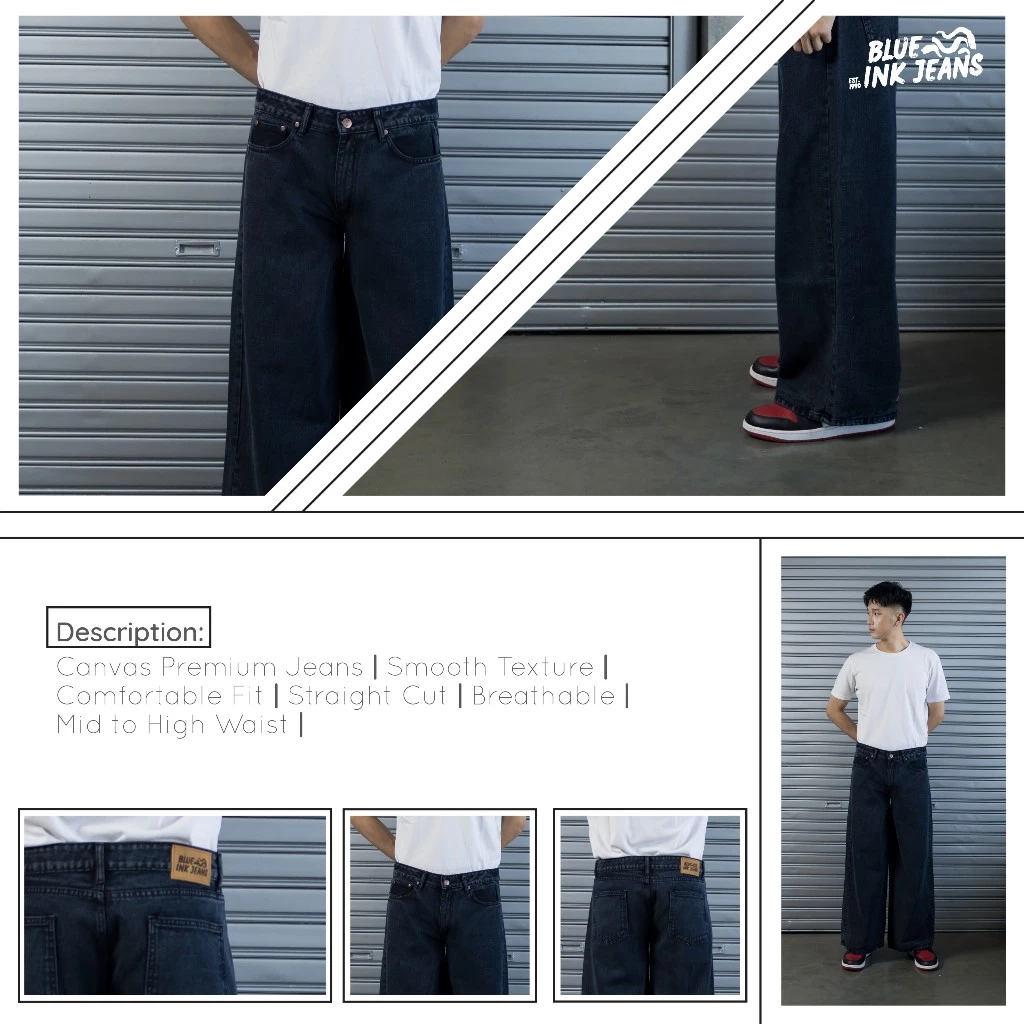 Nuance Jeans - Celana Jeans Pria Wide Leg Korean Style Straight Cut Premium - Image 7