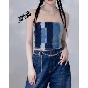 Blue Ink Jeans – Ophelia Top Crop Kemben Multi Color Jeans Premium